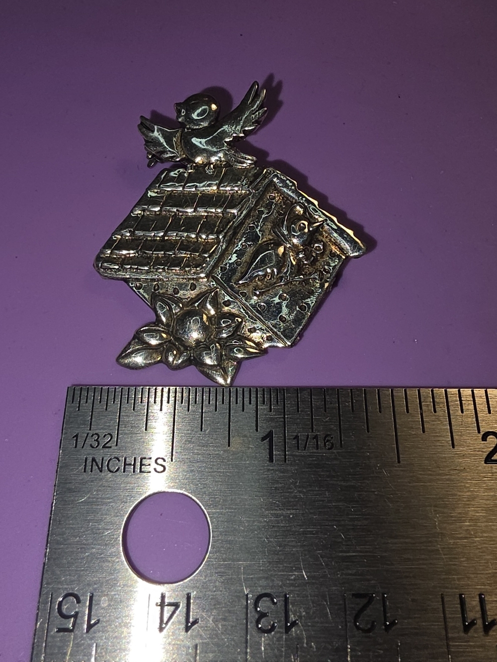 925 Sterling Silver Birdhouse Brooch Pin - Women's Jewelry